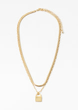 Load image into Gallery viewer, Gold Dipped Lock Layered Necklace
