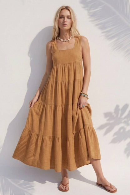 Rowan Tiered Flare Midi Dress