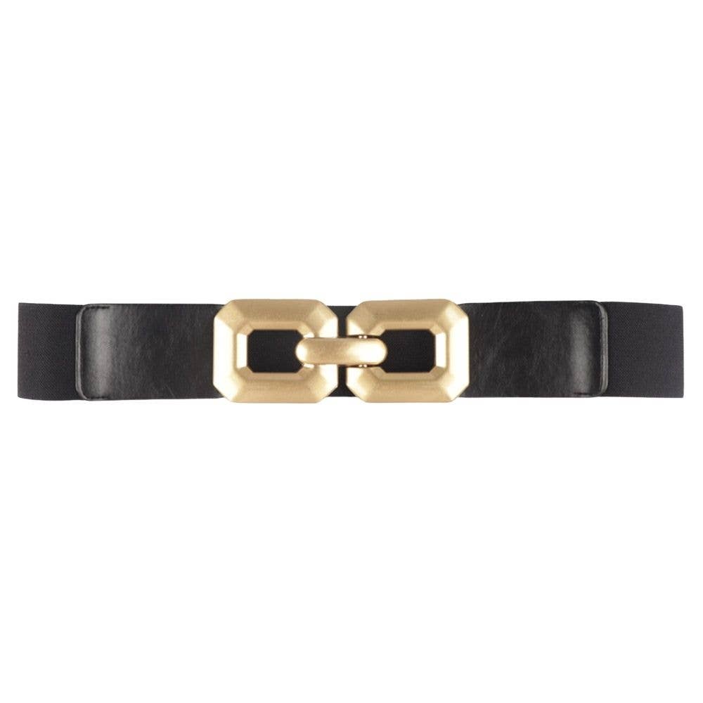 DOUBLE RECTANGLE BUCKLE ELASTIC BELT