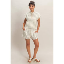 Load image into Gallery viewer, Terry Cloth Stripe Drawstring Short
