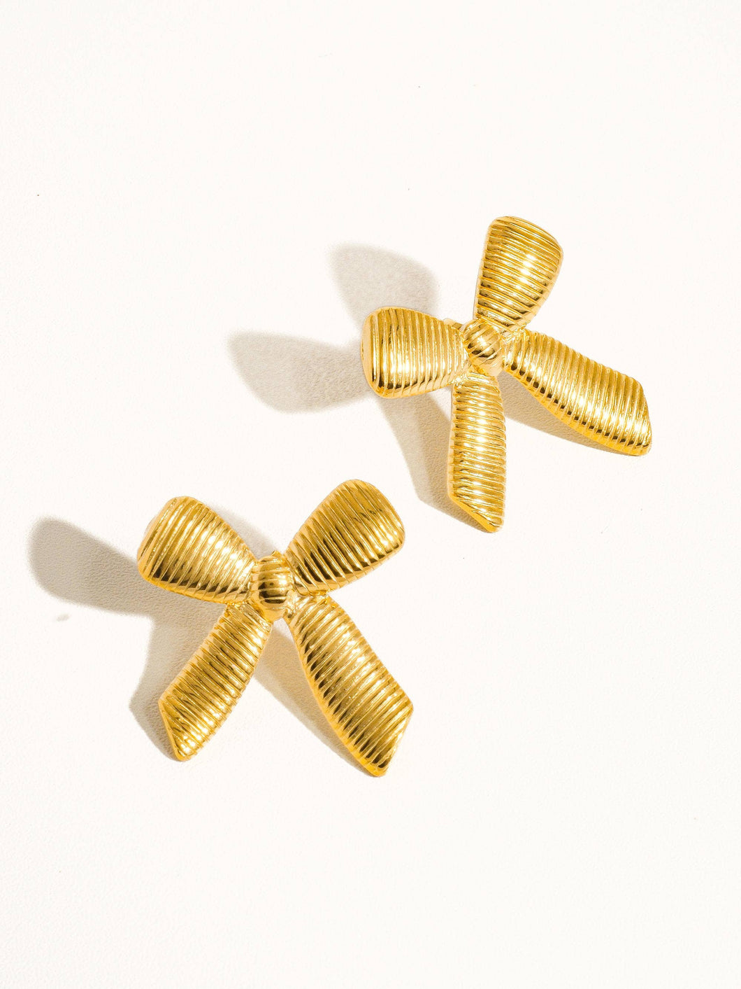 Lillian 18K Gold Non-Tarnish Bow Stud & Ring