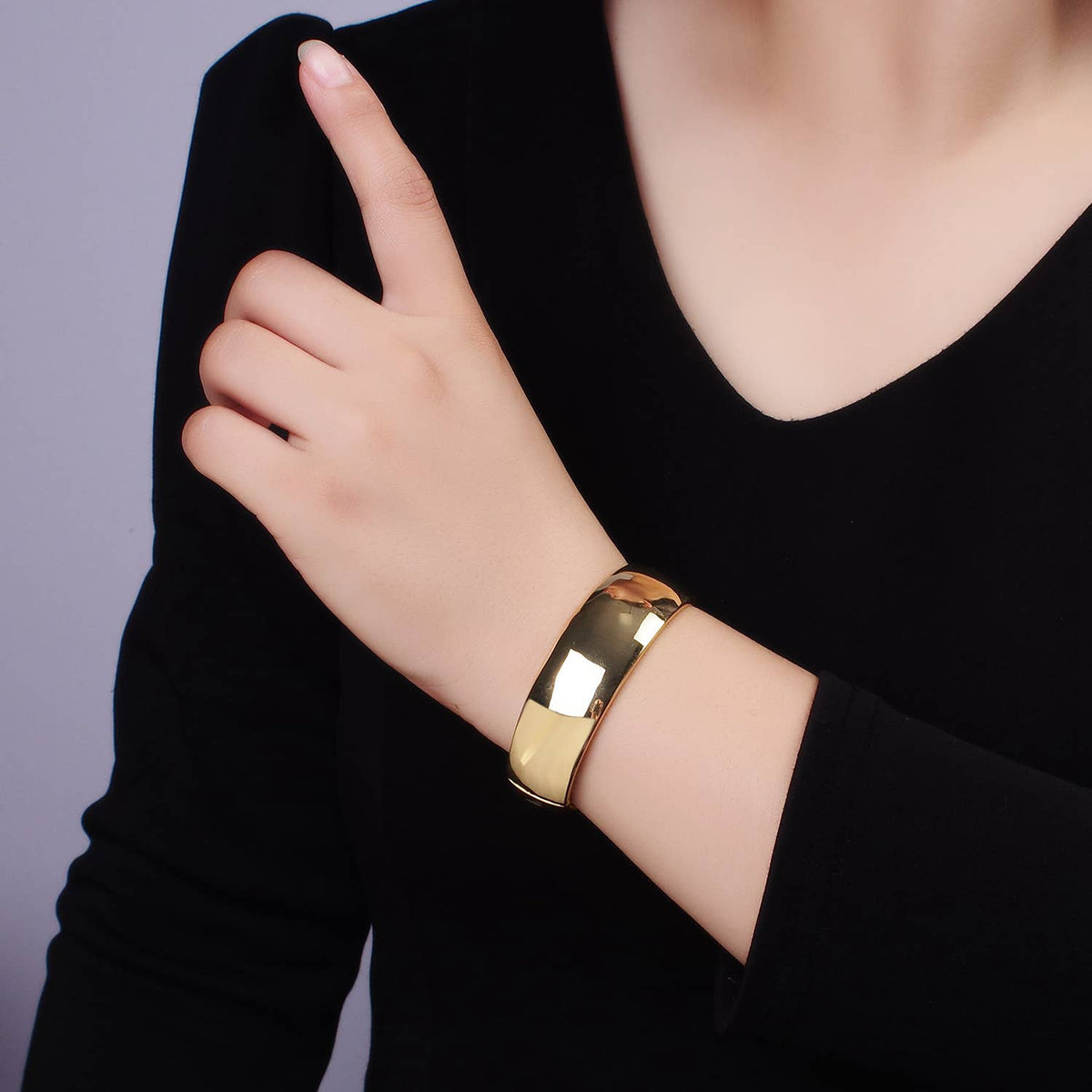 24k Gold Filled Minimalist Cuff Bangle Bracelet