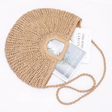 Load image into Gallery viewer, Half Moon Straw Bag
