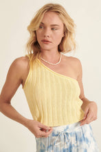 Load image into Gallery viewer, Aura Ribbed Knit One Shoulder Rolled Cropped Tank Top
