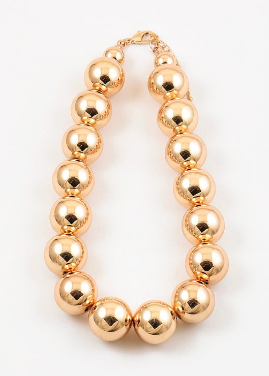 Large Gold Ball Necklace