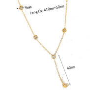 Load image into Gallery viewer, 14K Lariat Stud Y Necklace
