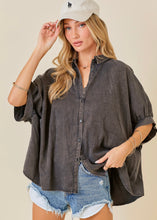 Load image into Gallery viewer, Mare Washed Oversized Button Down Shirt

