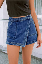 Load image into Gallery viewer, Sissy Faux Wrapped Mini Denim Skort
