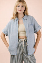 Load image into Gallery viewer, Weekend Chambray Oversized Shirt
