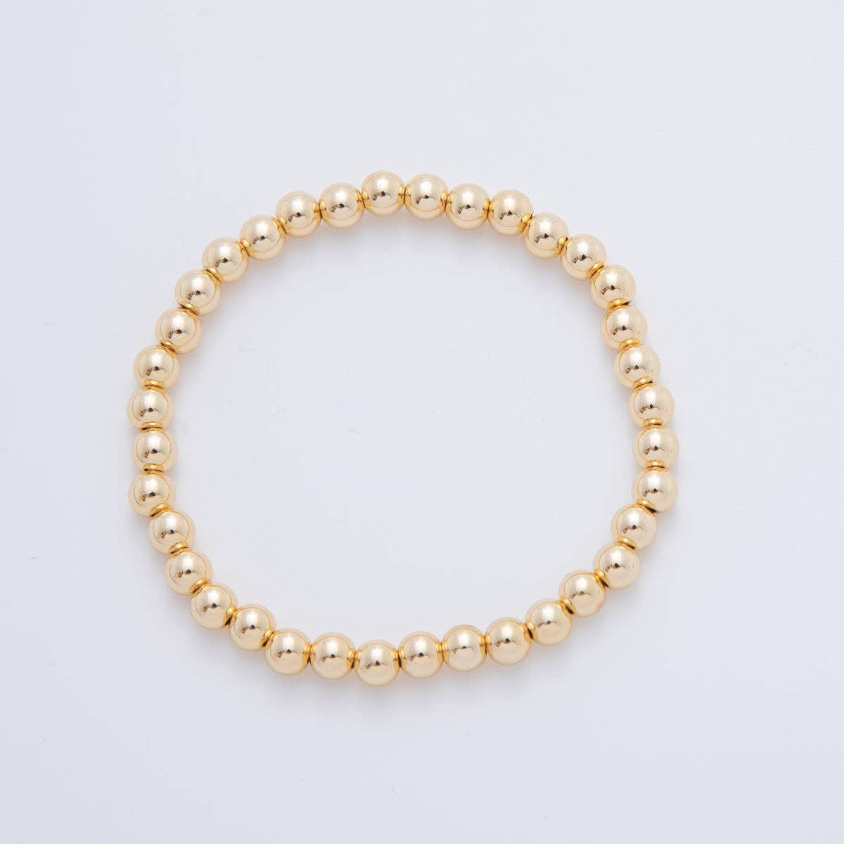 16K Gold Filled 5mm Minimalist Round Ball Stretch Bracelet