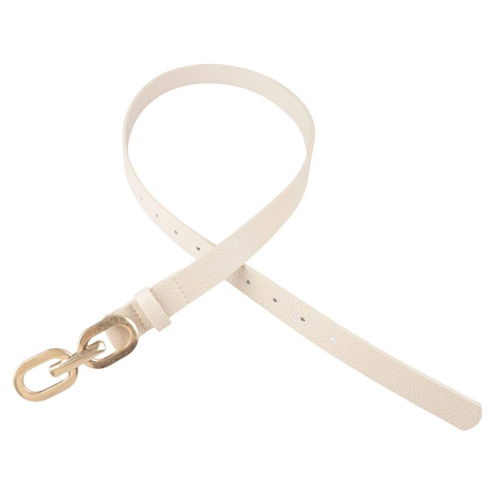 LINK DESIGN BUCKLE SKINNY BELT