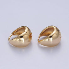 Load image into Gallery viewer, 24K Gold Filled Wide Chubby Band Hoops Huggie Earrings
