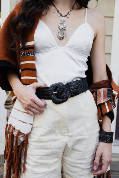 Stretch Raffia Belt