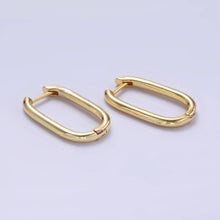 Load image into Gallery viewer, 24K Gold Filled 20mm Minimalist Oblong Hoop Earrings
