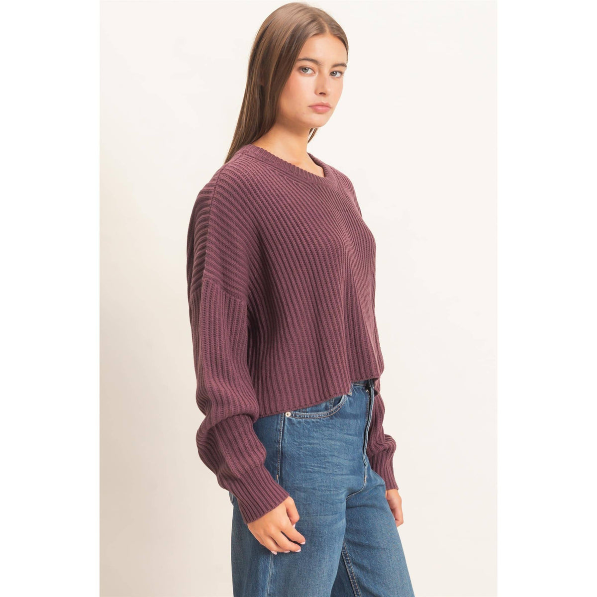Becca Oversized Ribbed Cropped Sweater (2 Colors)