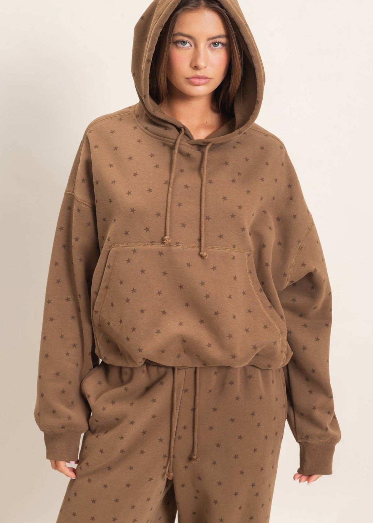 Star Print Bubble Hoodie