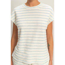 Load image into Gallery viewer, Terry Cloth Stripe Cap Sleeve Tee (5 Colors)
