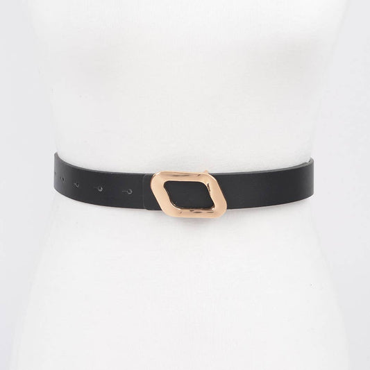 Faux Leather Metal Buckle Belt