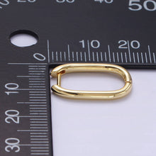 Load image into Gallery viewer, 24K Gold Filled 20mm Minimalist Oblong Hoop Earrings
