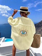 Load image into Gallery viewer, Evil Eye Escape Gauze Cover-Up
