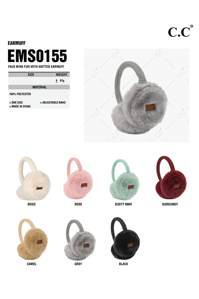 Faux Mink Earmuff (3 Colors)