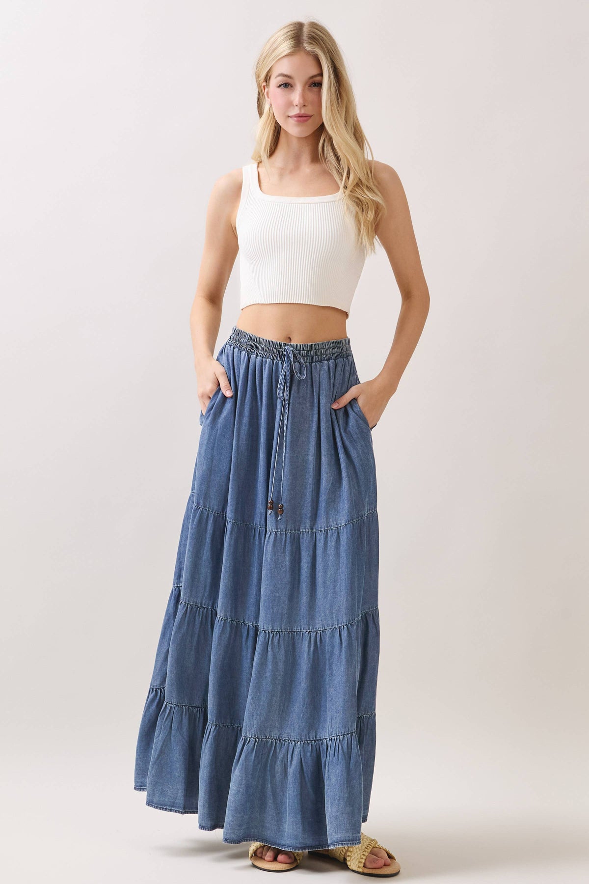 Josie Tencel Tiered Maxi Skirt