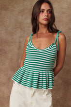 Load image into Gallery viewer, Striped Peplum Top
