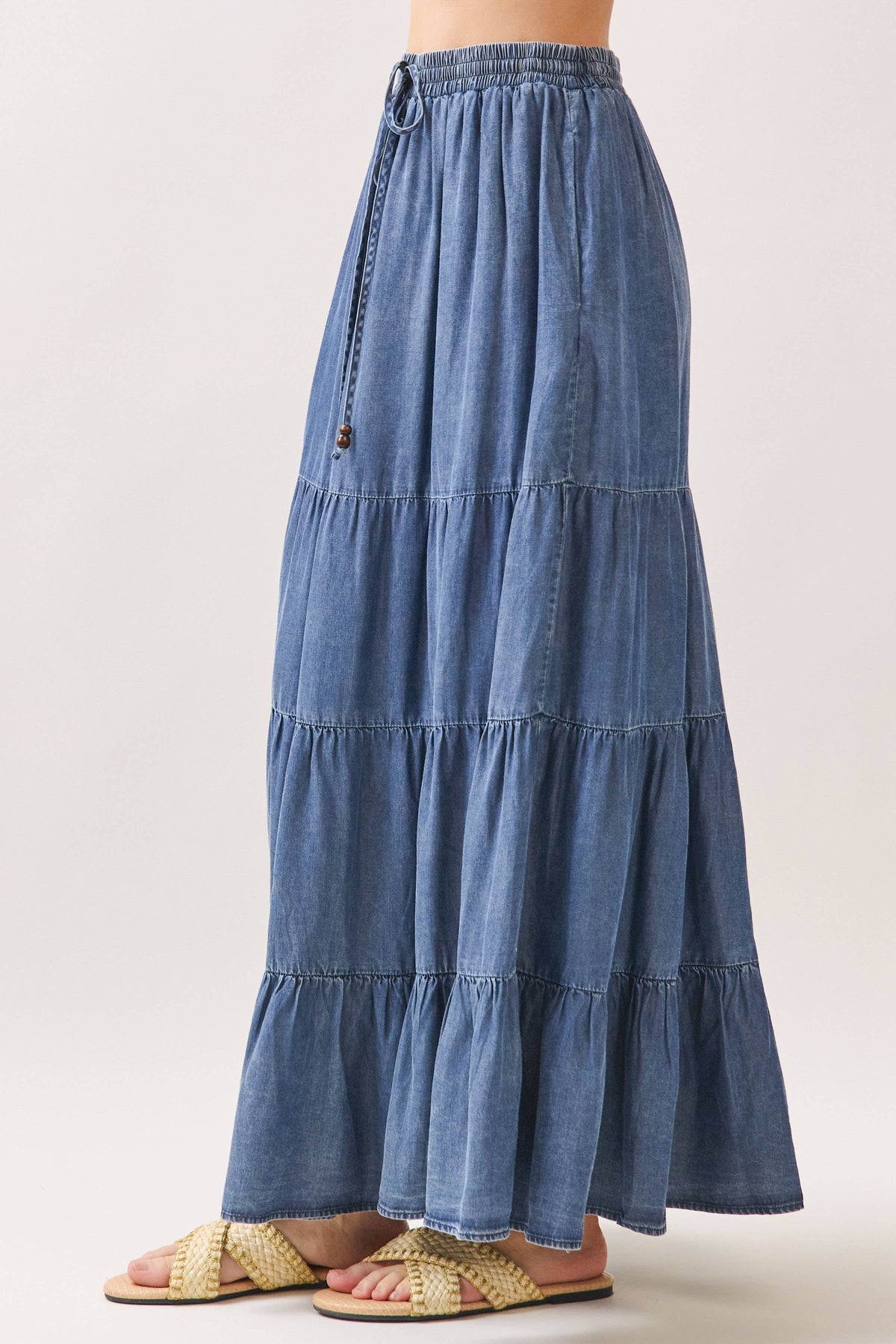Josie Tencel Tiered Maxi Skirt
