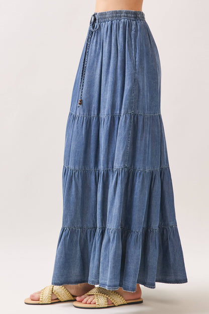 Josie Tencel Tiered Maxi Skirt