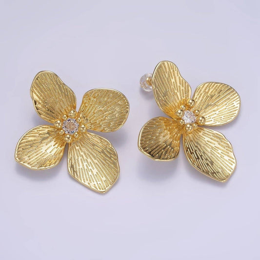 14K Gold Filled Flower Stud Earrings