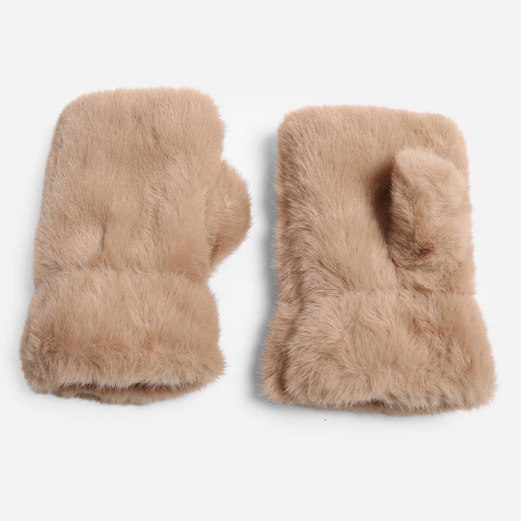 Faux Fur Fingerless Gloves