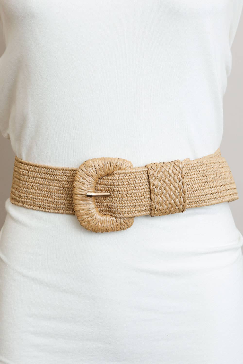 Stretch Raffia Belt