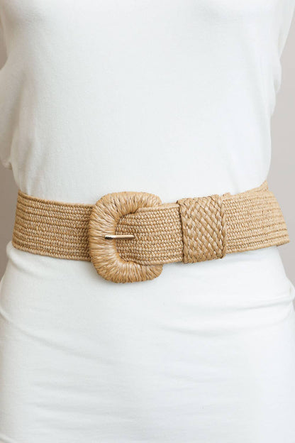 Stretch Raffia Belt