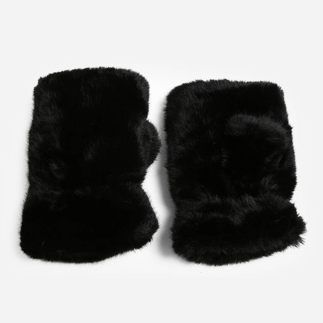 Faux Fur Fingerless Gloves
