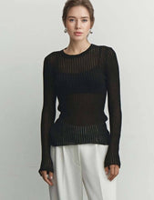 Load image into Gallery viewer, Sheer Stripe Knit Sweater
