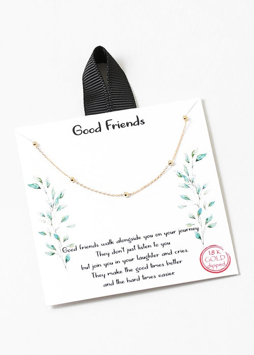 18K Gold Dipped Good Friend Necklace