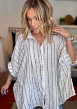 Load image into Gallery viewer, Gwen Oversized Striped Woven Button Down
