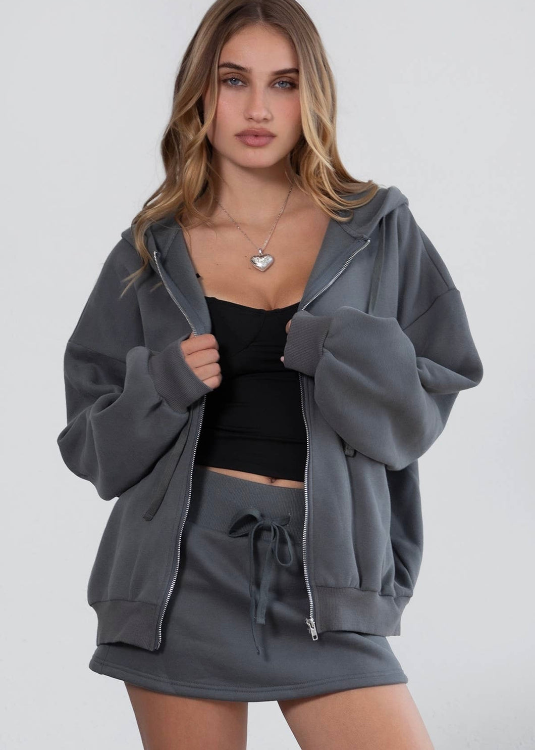 Essential Lounge Fleece Zip Up Hoodie (2 Colors)