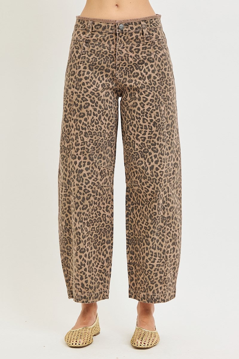 The Lennox Leopard Barrel Jean