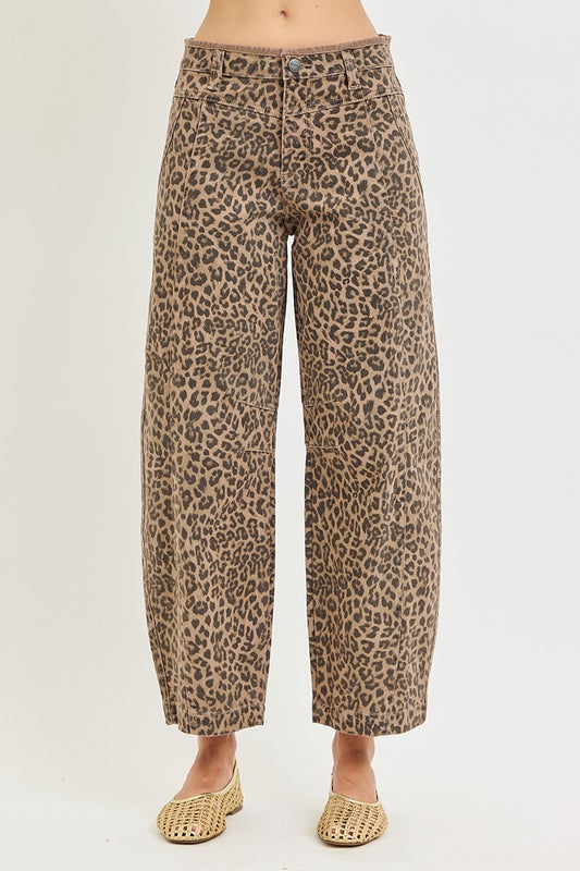 The Lennox Leopard Barrel Jean