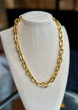 Load image into Gallery viewer, Poppy Oval Paperclip Toggle  Long multi Chain necklace 

