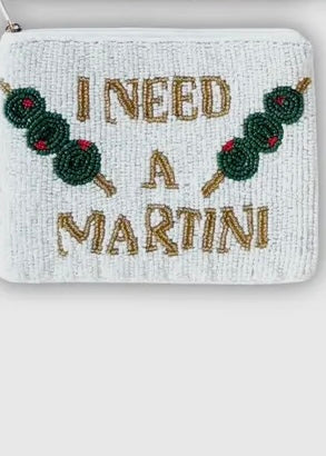 I Need A Martini Beaded Coin Purse