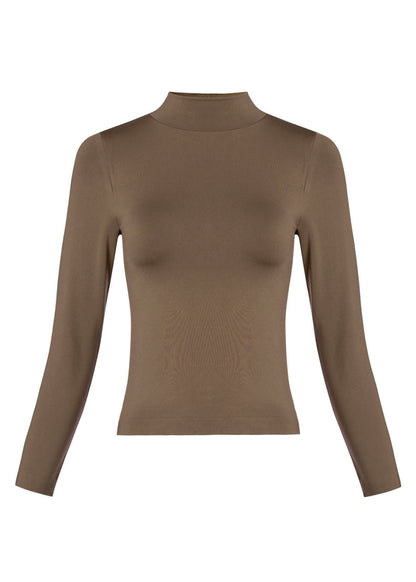 Smooth Mock Neck Long Sleeve (2 Colors)