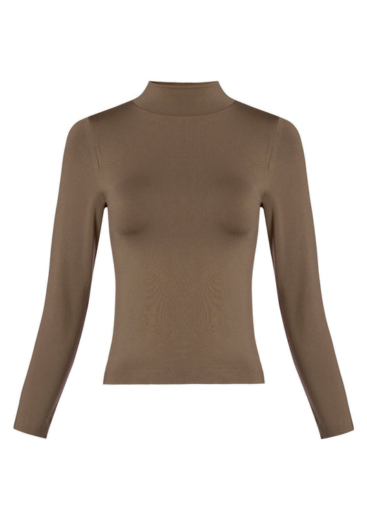 Smooth Mock Neck Long Sleeve (2 Colors)