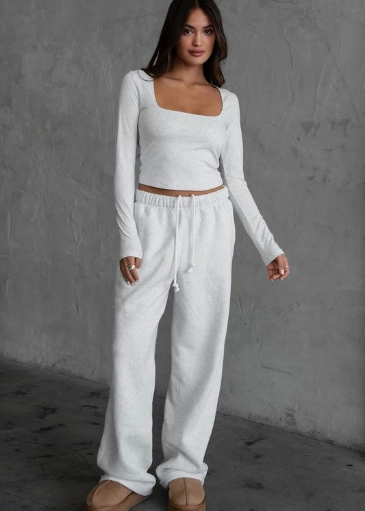 Essential Lounge Fleece Wide Leg Sweatpant