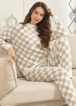 Load image into Gallery viewer, The Plush Checkered Lounge Set
