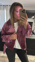 Load image into Gallery viewer, Holly Quilted Velvet Moto Jacket
