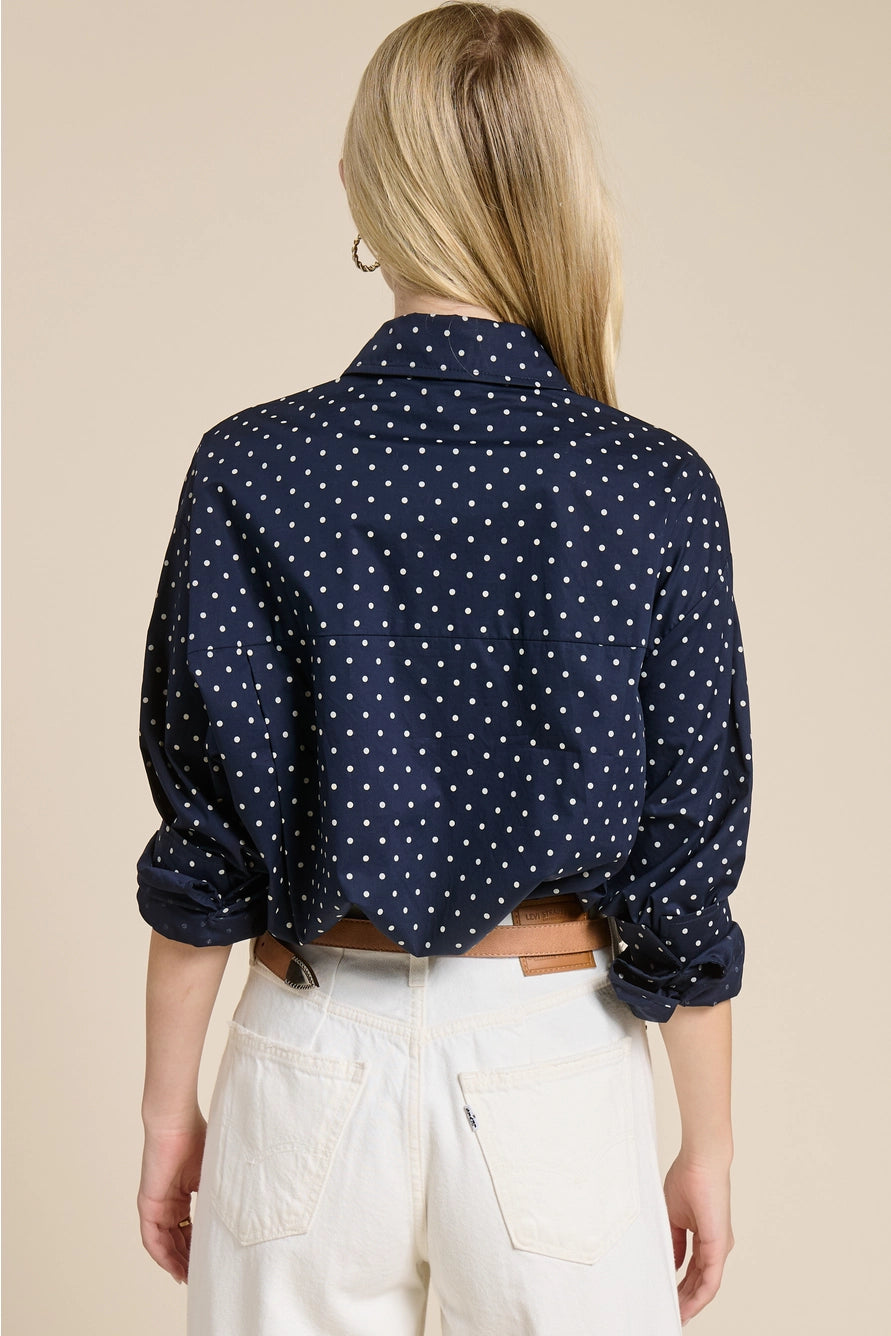 Polka Dot Button Down Shirt (2 Colors)