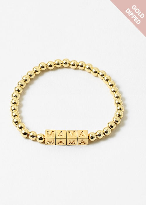 Gold Dipped Mamma Beaded Bracelet