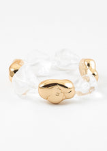 Load image into Gallery viewer, Chunky Gold/Lucite Stretchy Bracelet
